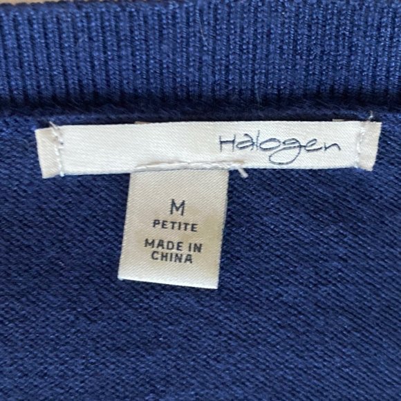 Two (2) Halogen cardigan sweaters three quarter sleeve grey/gray, navy - Picture 5 of 9